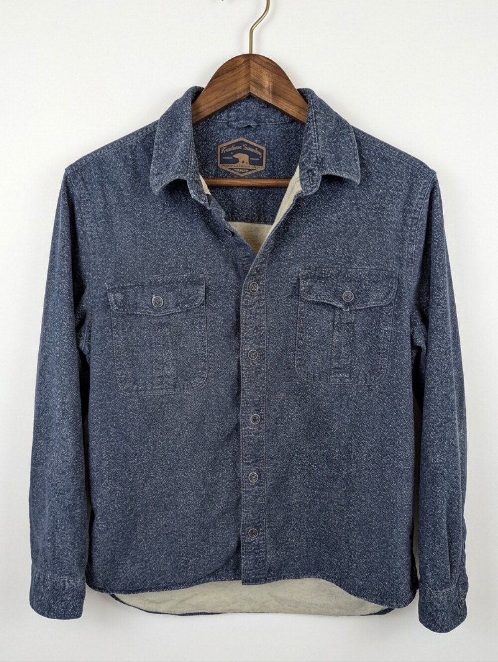 Freedom Foundry Fleece Lined‎ Flannel Shacket Blue Speckled